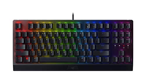 Image of Razer BlackWidow V3 Tenkeyless (Green Switch) - Compact Mechanical Gaming Keyboard (Clicky Mechanical Switches, Compact Form Factor, Fully Programmable Keys) QWERTY UK Layout | Black