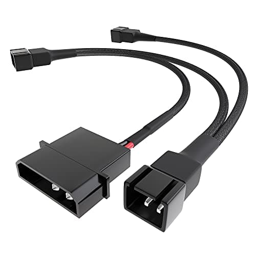 Image of KabelDirekt – 20-20-20cm 4-pin Molex (5.25“) 12V to 3 x 3-pin 2-pole connector fan distribution cable