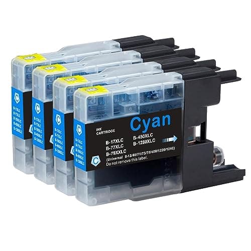 Image of Go Inks 4 Cyan Ink Cartridges to replace Brother LC1280XLC Compatible/non-OEM for Brother MFC Printers