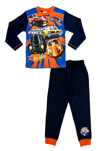 Image of Hot Wheels Boys Pyjamas Fast 7-8 Years, PJ’s Nightwear Blue