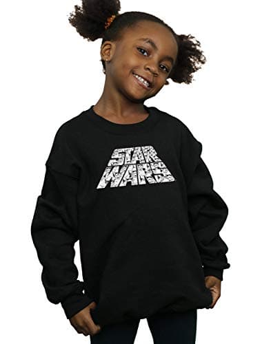 Image of Absolute Cult Star Wars The Rise Of Skywalker Trooper Filled Logo Girls Sweatshirt Black 9-11 Years
