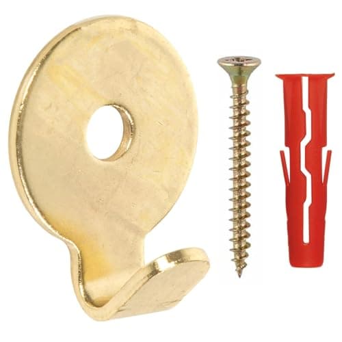 Image of Taskar Heavy Duty Brass Picture Hooks & Fixings Pack of 3