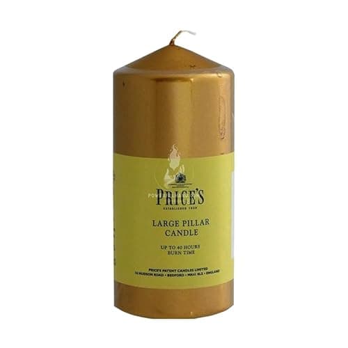 Image of Prices Gold Large Metallic Pillar Candle