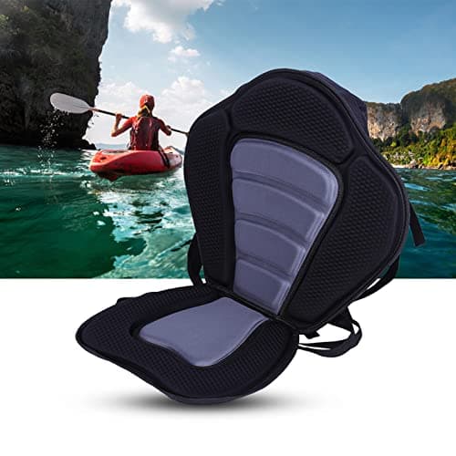 Image of Deluxe Padded Kayak Seat with Detachable Storage Bag, 600D Polyester High Back Cushioned Canoe Seat, Non Slip Adjustable Sit On Top Kayaking Accessory