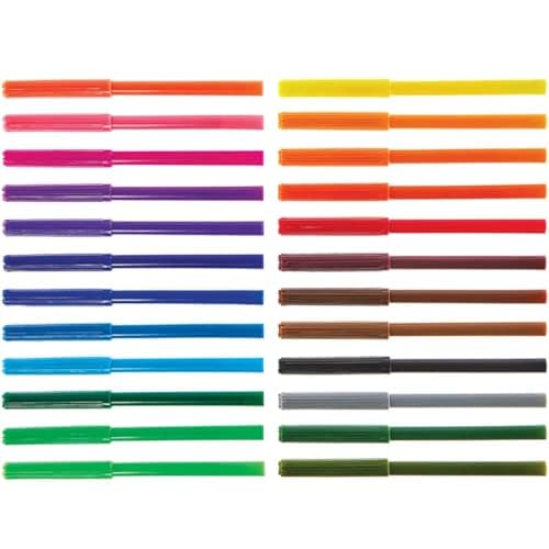 Image of Baker Ross AW345 Fine Tip Fibre Tip Pens Bumper - Pack of 24, Arts and Crafts Felt Tip Pens, Assorted Colours