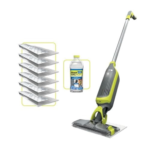 Image of Shark VacMop 2-in-1 Cordless Hard Floor Vacuum Spray Mop, 6x Disposable Pad Refills, 355ml Multi-Surface Floor Cleaner, Lightweight 1.5kg, Maintenance-Free Disposable Pads, Charcoal Grey, VM200UK