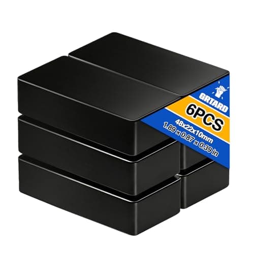 Image of Grtard Strong Ceramic Magnets 6 Pack, 1 7/8" x 7/8" x 3/8", High Heat & Corrosion Resistant, Heavy Duty Ferrite Magnet Blocks, Black Rectangular Magnets for Tools, Fridge, Mounting, Crafts, DIY
