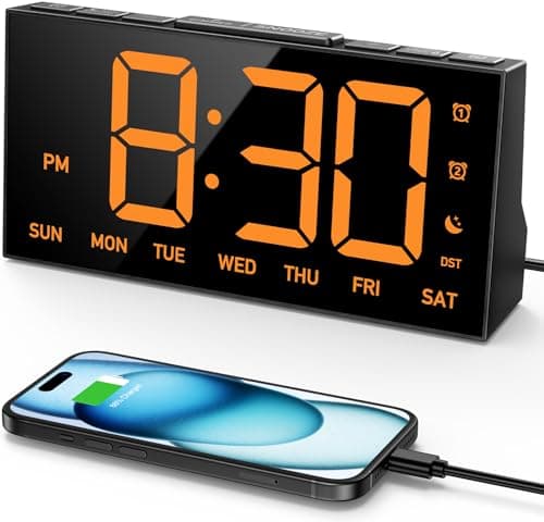 Image of GOLOZA Digital Alarm Clocks for Bedrooms, Digital Clock with 4 Level Brightness +OFF, Dual Customizable Alarms, USB Port, Power-Off Memory, Snooze, DST, 12/24H, Desk Clock for Kids Adults Elderly