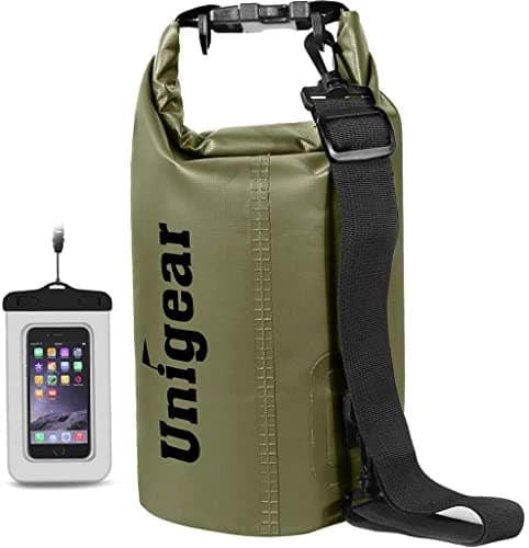Image of Unigear Waterproof Dry Bag with Phone Case and Adjustable Long Shoulder Strap for Boating, Kayaking, Fishing, Rafting, Swimming, Camping, Snowboarding 2L/5L/10L/20L/30L/40L