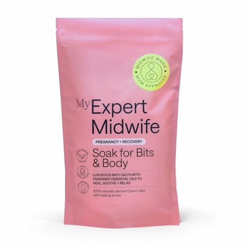 Image of My Expert Midwife Soak for Bits, Epsom Salts and Essential Oils Postpartum Bath Soak to Clean and Soothe The Perineum, Calm Aching Muscles Post-Birth, Aid Birth Recovery, Safe After C-Section - 750g