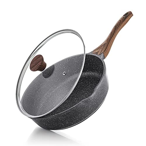 Image of SENSARTE Nonstick Skillet, Deep Frying Pan 26 cm/4 Litre Saute Pan with Lid, Stay-Cool Handle, Healthy Stone Cookware Cooking Pan, Induction Compatible