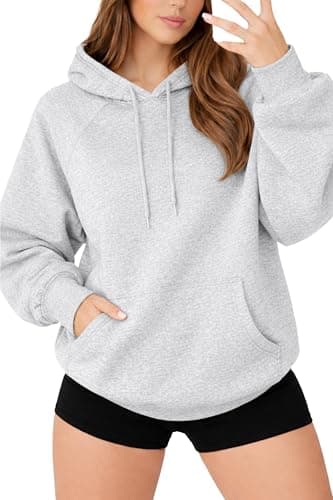 Image of Re Tech UK - Women's Oversized Hoodie - Cozy Fleece Lined Pullover Hoodies for Women - Ladies Baggy Hoody Sweatshirts - Black, White, Pink, Grey, Navy - Plus (M, Light Grey)