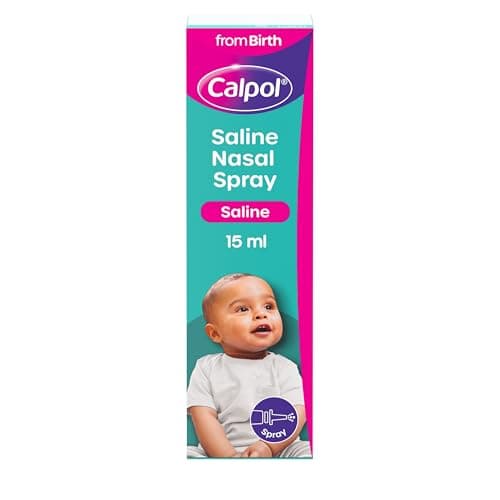 Image of Calpol Saline Nasal Spray (1 x15ml), Calpol Decongestant Nasal Spray For Blocked Nose Relief, Non-Medicated Treatment to Wash Away Mucus, Suitable for All Ages