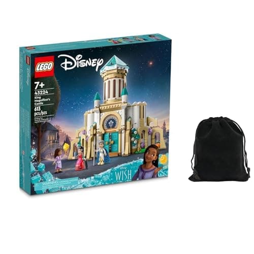 Image of LEGO Disney Wish: King Magnifico’s Castle 43224 Building Toy Set, AA Collectible Set Designed for Kids Ages 7 and Older to Recreate Beloved Scenes from The Disney Movie, Includes Storage Pouch