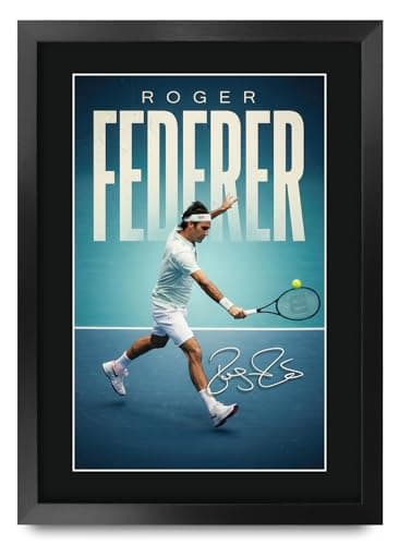 Image of HWC Trading Roger Federer Tennis Gifts Printed Signed Autograph Picture for Tennis Memorabilia Fans (ID-000193) - A3 Framed