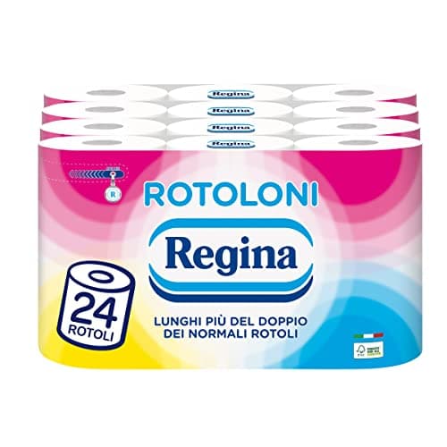 Image of Regina Rolls – 24 Maxi Toilet Paper Rolls, 500 Sheets 2 Ply Sheets, More Than Double The Normal Rolls, Pack of 50% Recycled Plastic, 100% FSC Certified Paper