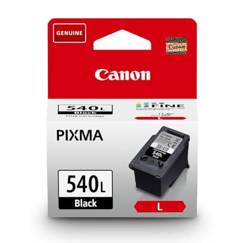 Image of Canon Ink - PG-540L High Yield Genuine Black Printer Ink Cartridge - Prints Up to 300 A4 Pages (1 x Cartridge), Packaging May Vary