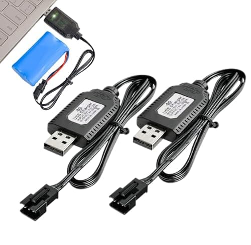 Image of 7.4V USB Charger Cable,2 PCS Lipo Battery Charger,7.4V Charger,Lipo Charger,RC Battery Charger,USB Charging Cable with SM-4P for RC Car/Plane/Tank and Other Remote Control Toys