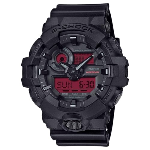 Image of Casio G-Shock Black Resin Red Analog-Digital Watch GA-700BBR-1A