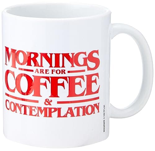 Image of Pyramid International Stranger Things Ceramic Mug with Coffee and Contemplation Design in Presentation Box - Official Merchandise