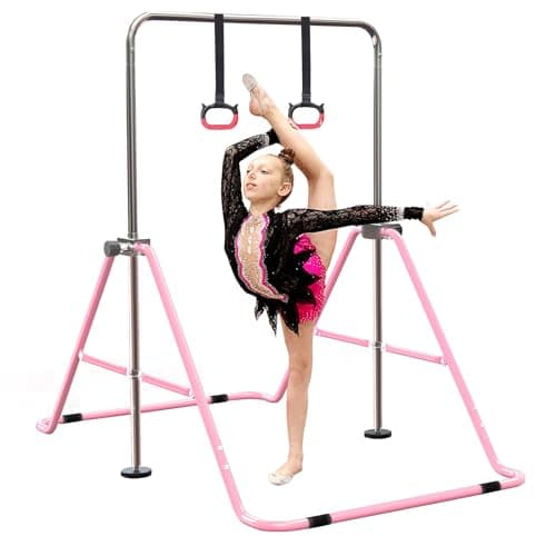 Image of FBSPORT Gymnastics Bars, Horizontal Bar Expandable Gymnastics Kids Bar Folding Bar Junior Training Bar Multifunction Gym Training Equipment Home Training Adjustable Height Kip Bar