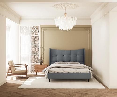 Image of Seconique Verona 4'6" Double Bed in Grey Fabric