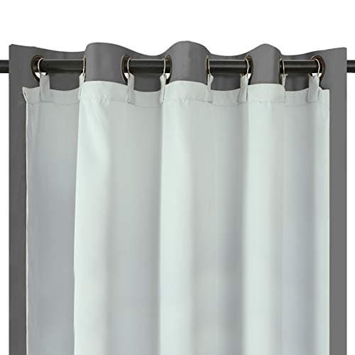 Image of Melodieux Blackout Lining for Eyelet Curtains -3 Pass Thermal Linings, 66'' W x 54'' L, Room Darkening Noise Reduce Draps for Nursery, Living Room, Home Office (White, 2 Panels)