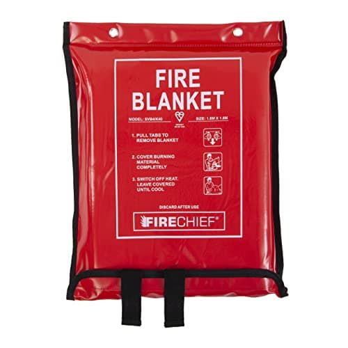Image of Firechief SVB4/K40 Kitemarked Budget Fire Blanket | Commercial Fire Blanket (1.8m x 1.8m) | Suitable For Use At Home, In The Workplace And For Clothing Fires