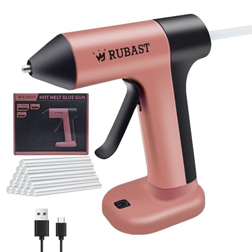 Image of RUBAST 4V Glue Gun, Hot Glue Gun Cordless with Rapid 30s Preheat, Auto Shut-Off, Anti-drip Nozzle, and 20 Premium Glue Sticks, 2000mAh Type-C Rechargeable, Mini Glue Gun for Crafting