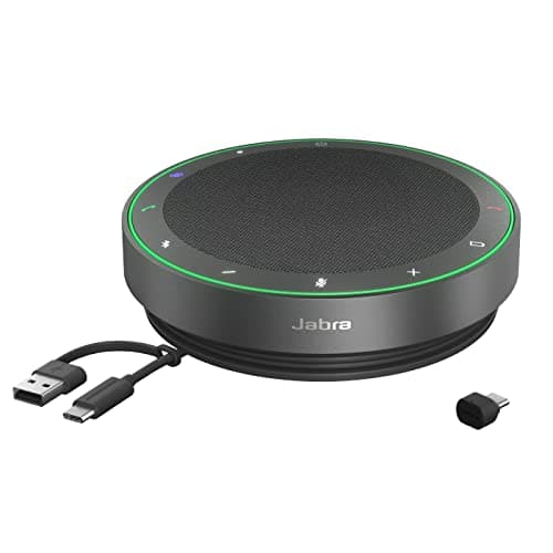 Image of Jabra Speak2 75 Wireless Bluetooth Speakerphone with USB-C Bluetooth Adapter, 4 Noise-cancelling Mics and Full-range 65mm Speaker - MS Teams Certified, Works with Other Platforms - Dark Grey