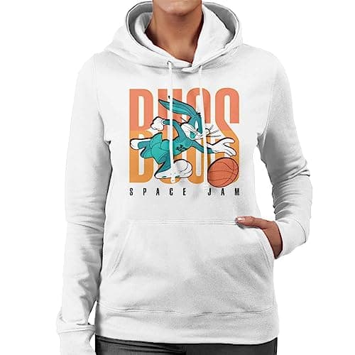 Image of All+Every Space Jam A New Legacy Bugs Bunny Tune Squad Women's Hooded Sweatshirt White