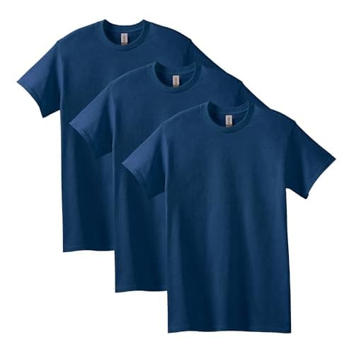 Image of Gildan Unisex-Adult Heavy Cotton T-Shirt, Style G5000, Multipack, Navy (3-Pack), L