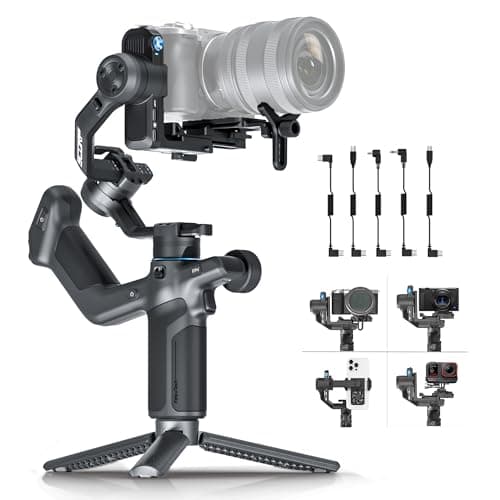 Image of Feiyutech SCORP Mini 3 Kit [OFFICIAL] AII-IN-ONE 3 Axis Gimbal Stabilizer for Mobile Phone/Mirrorless/Action Camera,Smartphone,2KG(4.4 lbs) Payload,AI Tracking 4.0,Phone Clamp with Cooling Fan