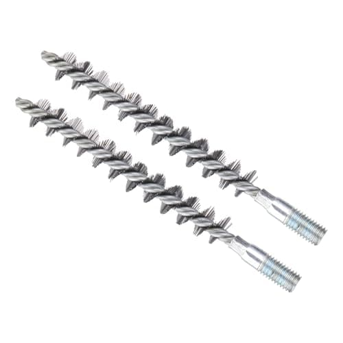 Image of PATIKIL 18mm Dia Bore Brush, 2Pcs Stainless Steel Twisted Wire Cleaning Brush Round Cylinder Pipe Cleaner with 12mm Spiral Shank for Tubes, Ports, Bearings, Drill Driver, Silver Tone