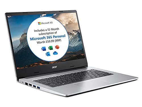 Image of Acer Aspire 1 A114-33 14 inch Laptop - (Intel Celeron N4500, 4GB, 64GB, Full HD Display, Microsoft Office 365, Windows 11 in S Mode, Silver)