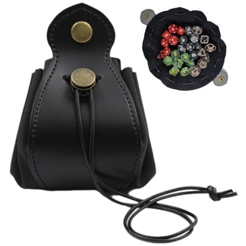 Image of Tomedeks Dice Tray,DND Dice Tray,Game Dice Bag,Storage Bag for D&D Dices,Holder Dice Rolling Mat,Dice Storage Case,DND,RPG,Dungeons and Dragons,DND Accessories(Black)