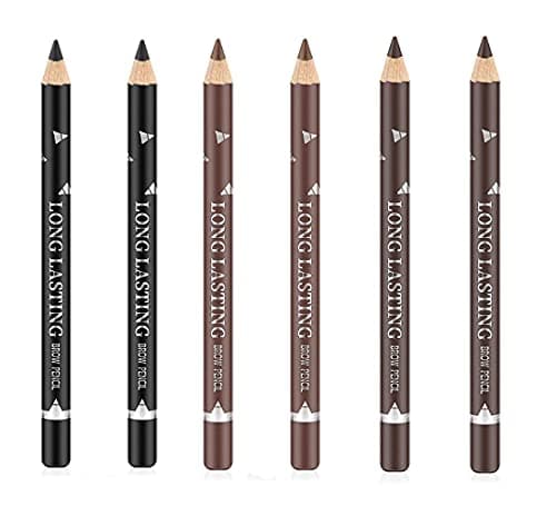 Image of Go Ho 6 PCS Eyebrow Eyeliner Pencil Set,Easy to Color Waterproof Eye Brow Pencil,Professional Long-lasting Eye Liner Makeup Brow Tint Pen,3 Colors(Black,Light Brown,Dark Brown)
