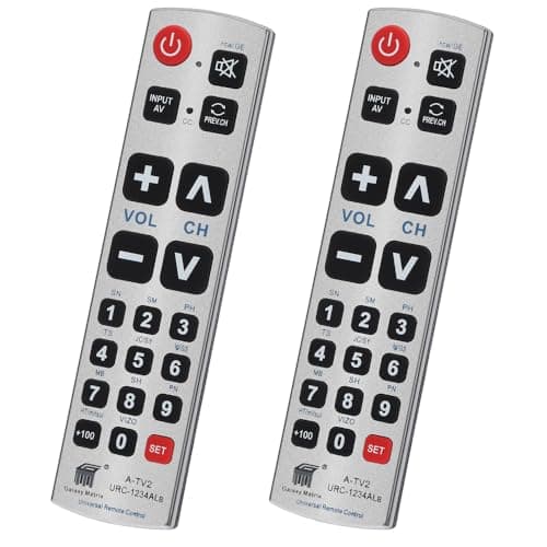 Image of 2 Pack Seniors Elderly Big Button Universal Remote Control for Extra Large Jumbo Giant Remote, Simple Easy Basic Control and LG Samsung Sony JVC Toshiba Sharp Panasonic Technika Hitachi Polaroid TVs