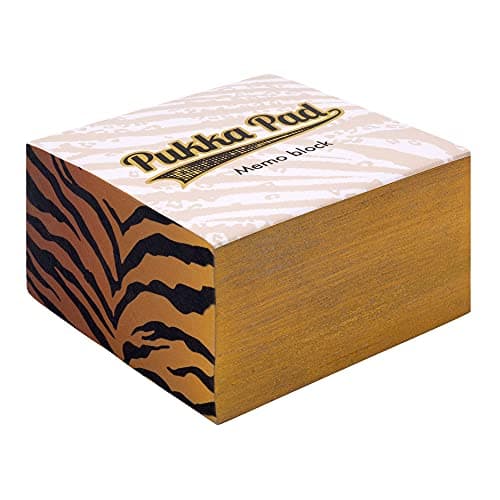 Image of Pukka Pad, Wild Memo Block – 500 Sheets of White 70GSM Note Paper – 80 x 80mm, Animal Printed Edges, Pack of 2