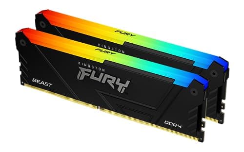 Image of Kingston FURY Beast RGB 32GB 3200MT/s DDR4 CL16 DIMM (Kit of 2) Computer Memory KF432C16BB2AK2/32
