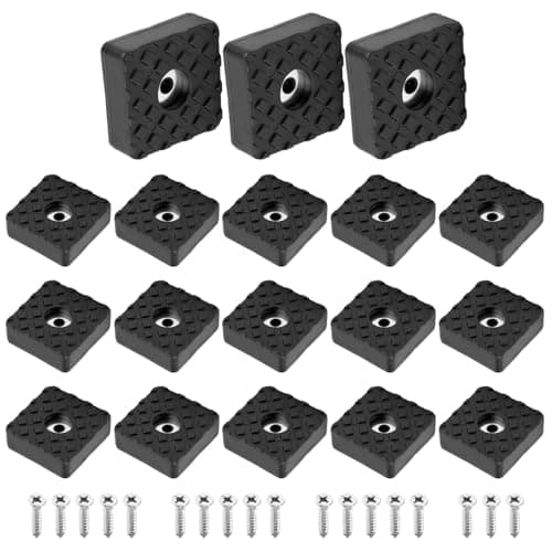 Image of Zenfony 18PCS Non-Slip Rubber Feet, 30x30x10 mm Floor Protector Pads, Square Rubber Feet with Screws for Furniture Chairs Garden