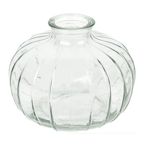 Image of Talking Tables Clear Glass Bud Vase for flowers, stylish single stem elegant wedding table centrepiece decorations window sill decor, garden parties, summer dining, mantle styling, and gifting 8cm