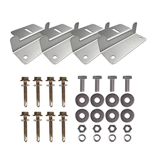 Image of Renogy Solar Panel Mounting Bracket Holder 4 Pieces, for Mounting Solar Panel Roof Mount Z Bracket with Nuts and Screws for Motorhome, Boat, Roof, Wall and Off-Gird Roof Installation