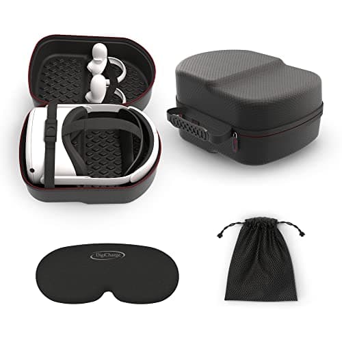 Image of Digicharge Travel Case for Meta Quest 3S/ 3S Xbox Edition 3/2 and Elite Strap/Elite Battery Strap/Standard Strap, Hard Carrying Case Storage Box for Oculus Quest 2 VR Headset and Controllers Black