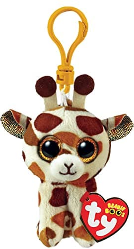 Image of Ty - 35257 Plush Key Ring - Beanie Boos Clips - Giraffe - Stilts - Brown and White - With Glitter Eyes - The Plush with Big Sparkling Eyes - 12 cm - 35257