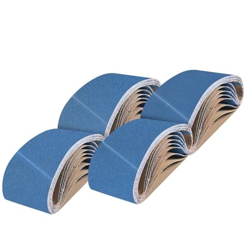 Image of UMXIUO Sanding Belts 75 x 533 mm, Grits 40/60/80/120 Zirconium Corundum Sander Belt for Sander (8 Pack)