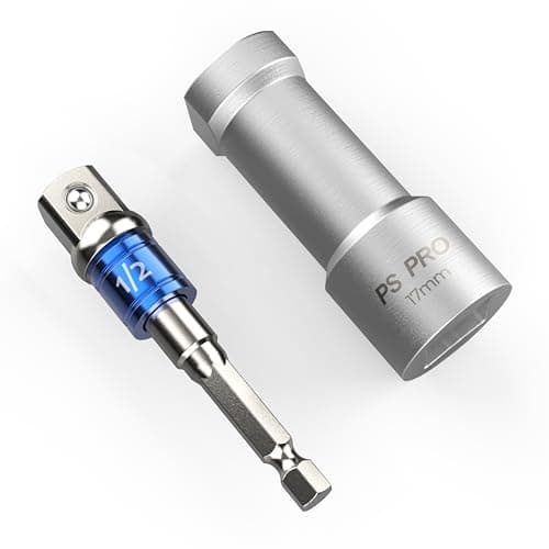 Image of Sevko PS PRO 17mm Unistrut Channel Socket Set - 1/2 Inch Drive Alloy Steel Impact Socket with Adapter for Quick and Efficient Use (Chrome)