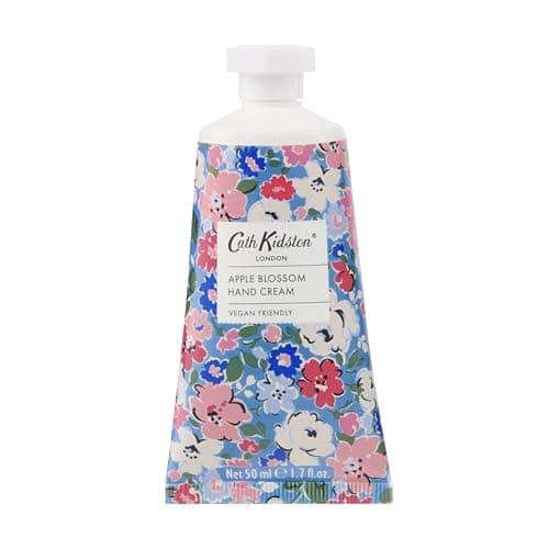 Image of Cath Kidston Hand Cream 50ml, Shea Butter, Vitamin E, Instant Relief to Dry Hands, Moisturiser, Apple Blossom Fragrance, Pocket and Travel Size, Vegan and Cruelty Friendly, Beauty Gift For Her