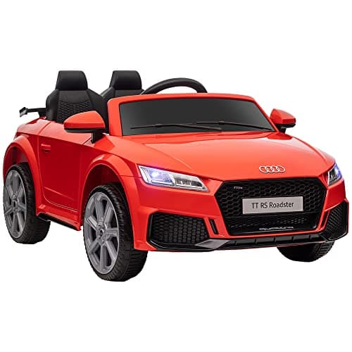 Image of HOMCOM Audi TT RS Licensed 12V Kids Electric Ride On Car w/Parental Remote Forward Reverse, Lights, Horn, MP3 Player, Seatbelt - Red