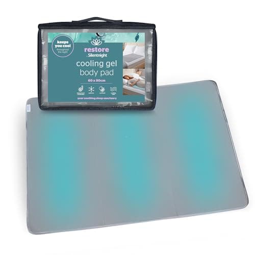 Image of Silentnight Restore Cooling Gel Mattress Pad - Helps Absorb Body Heat Prevent Overheating - Improve Sleep Quality for Night Sweats Hot Flushes Menopause - Cool Mat for Bed Sofa Car Travelling, 60x90cm